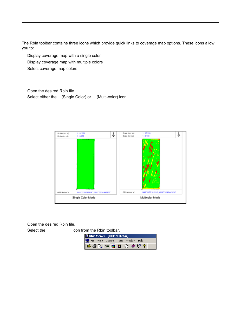 Toolbar options, To select the coverage display options, To change coverage map colors | Seed Hawk Raven 2010 User Manual | Page 188 / 248