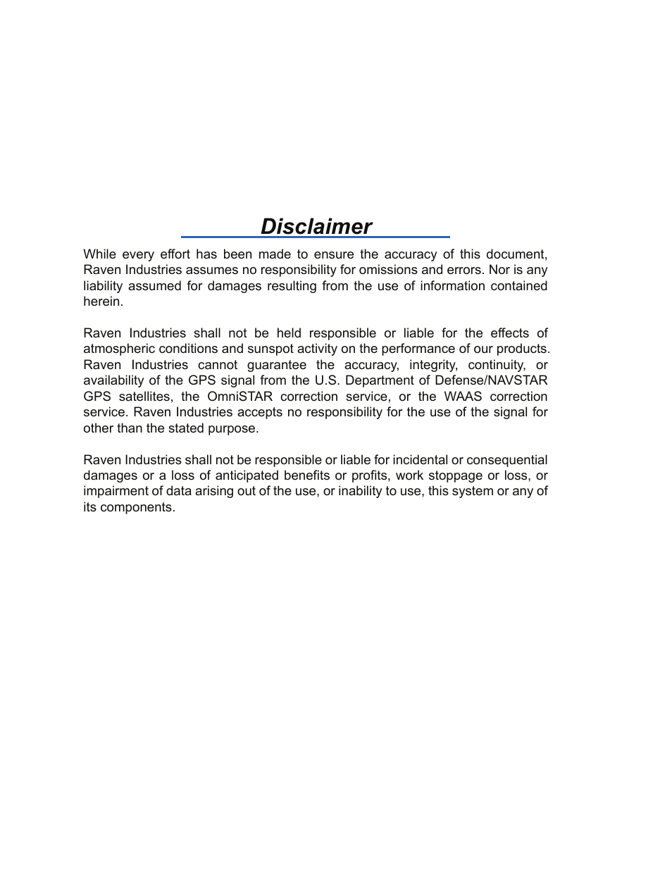 Disclaimer | Seed Hawk Raven 2010 User Manual | Page 2 / 248
