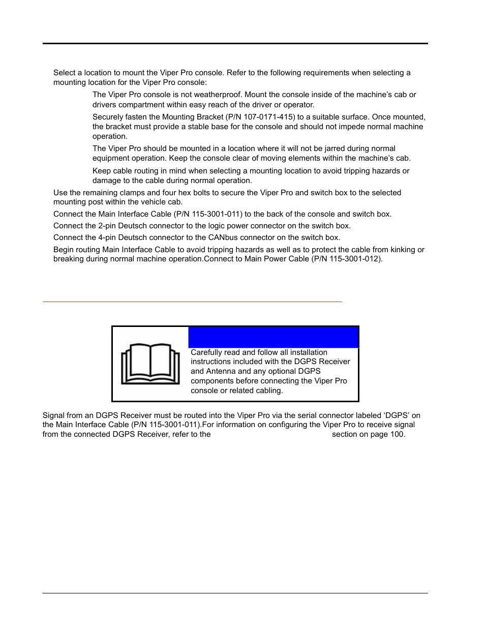 Dgps receiver connection, Notice | Seed Hawk Raven 2010 User Manual | Page 20 / 248