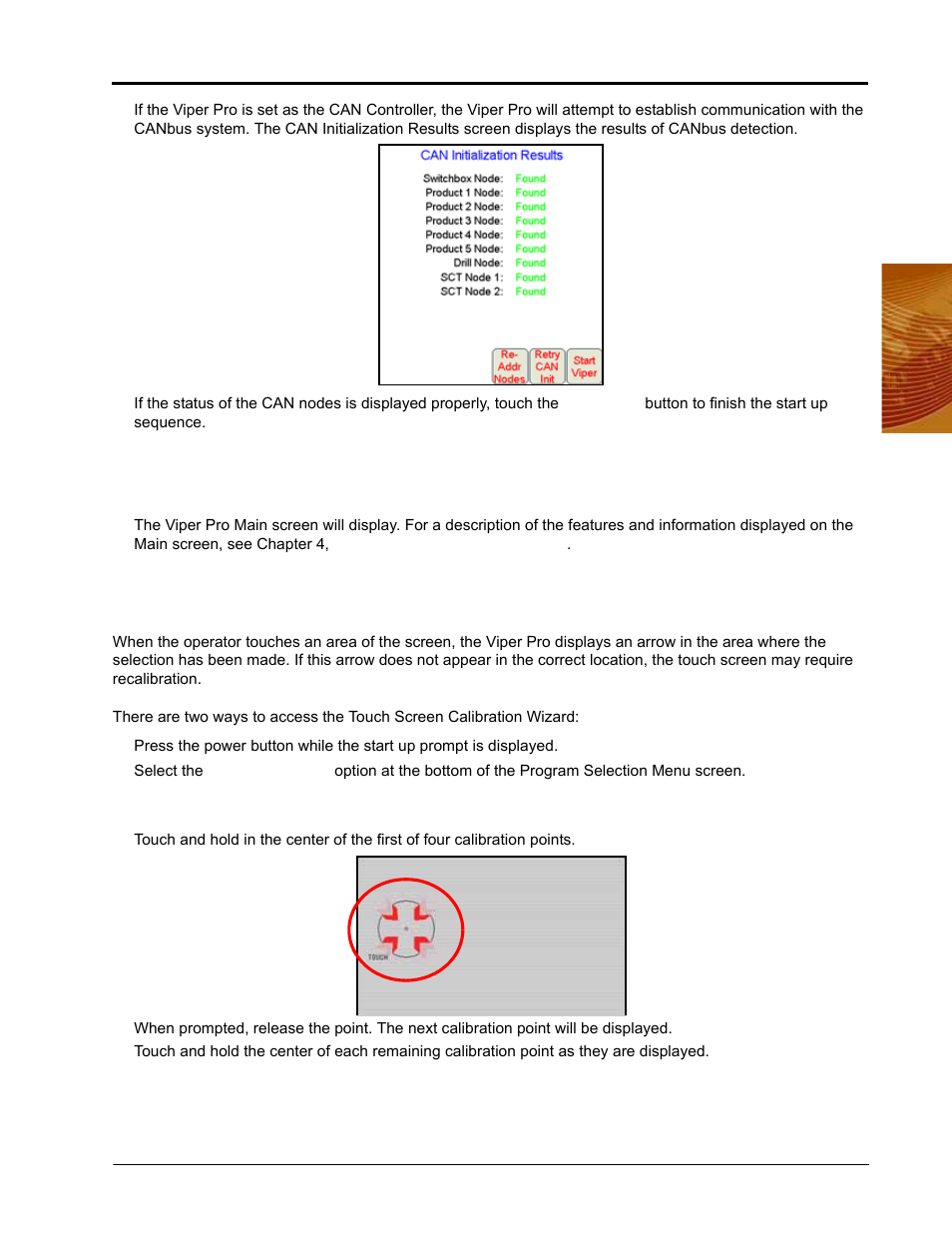 Touch screen calibration wizard | Seed Hawk Raven 2010 User Manual | Page 25 / 248