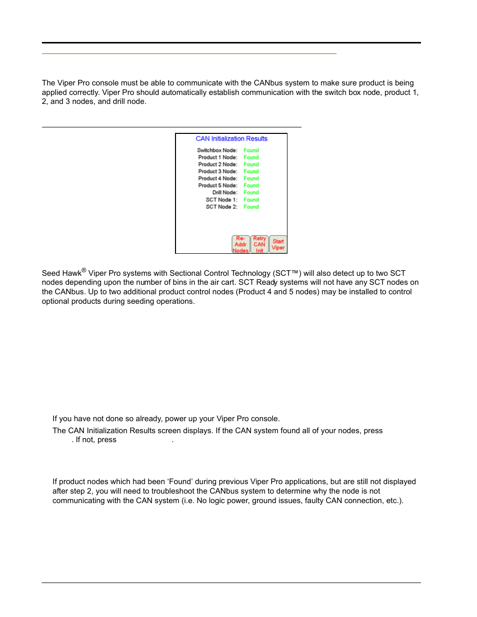 Detecting canbus nodes, Can initialization results | Seed Hawk Raven 2010 User Manual | Page 32 / 248