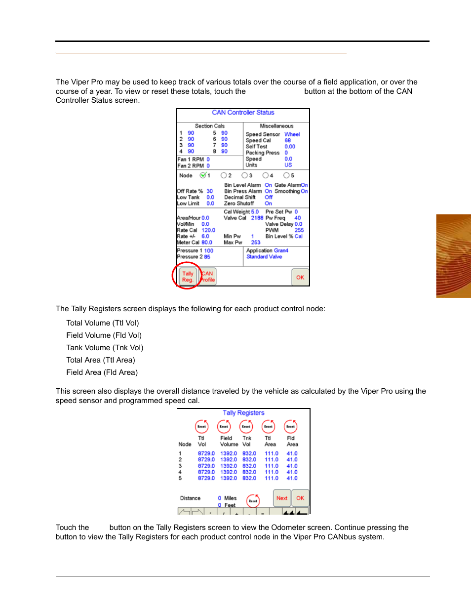 Tally registers | Seed Hawk Raven 2010 User Manual | Page 63 / 248