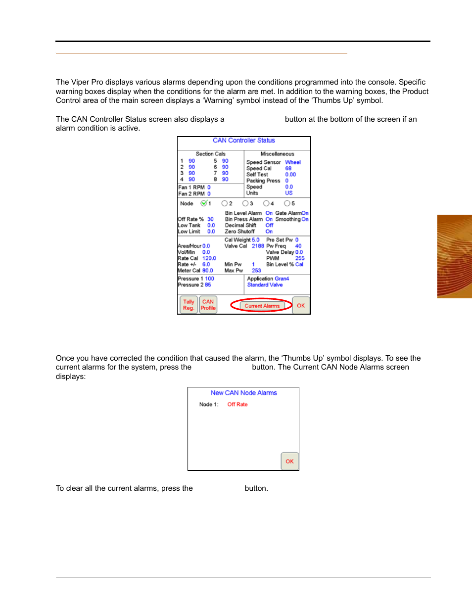 Alarms | Seed Hawk Raven 2010 User Manual | Page 67 / 248
