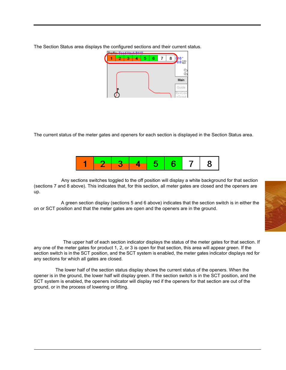 Section status | Seed Hawk Raven 2010 User Manual | Page 73 / 248