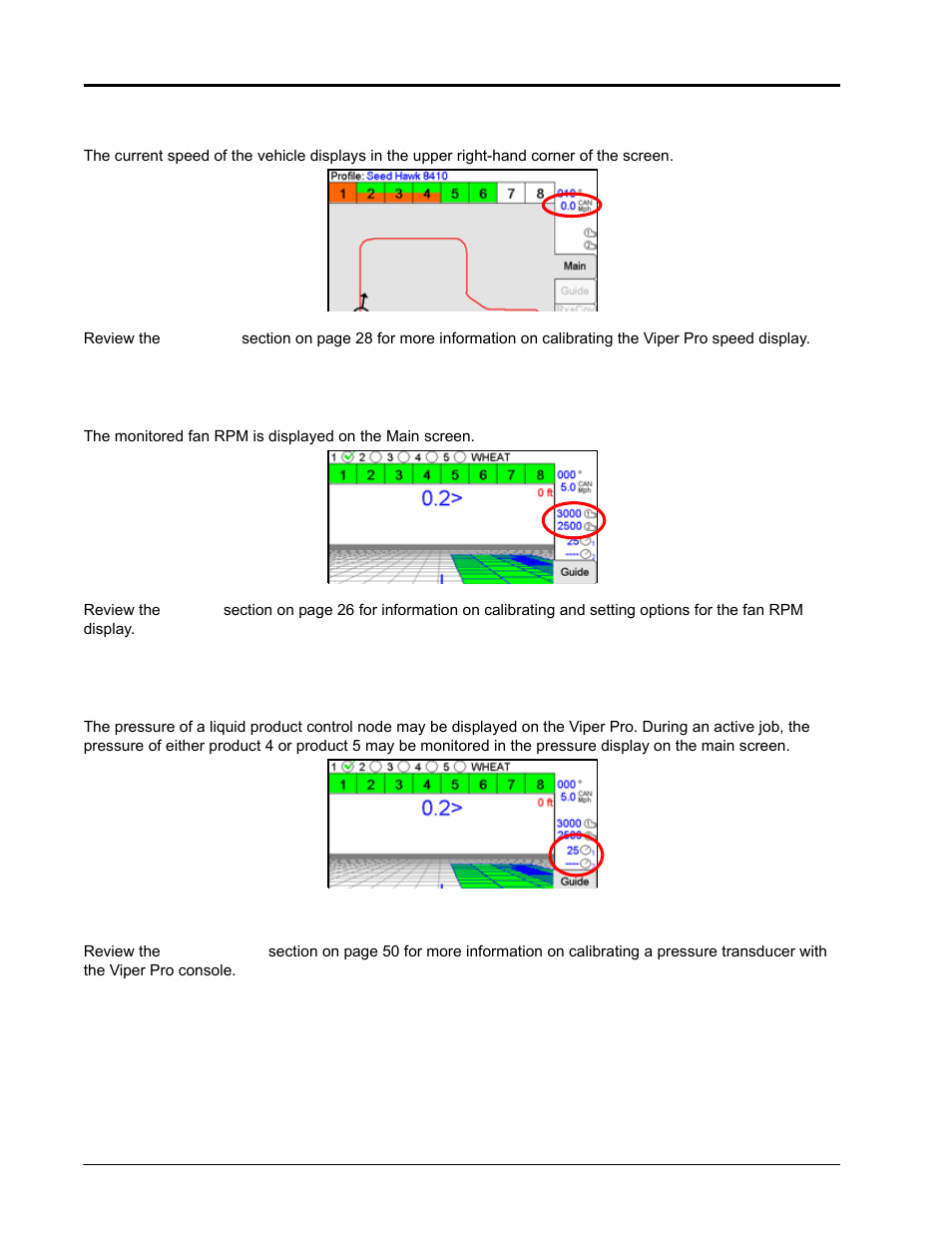 Speed, Fan rpm, Pressure | Speed fan rpm pressure | Seed Hawk Raven 2010 User Manual | Page 76 / 248