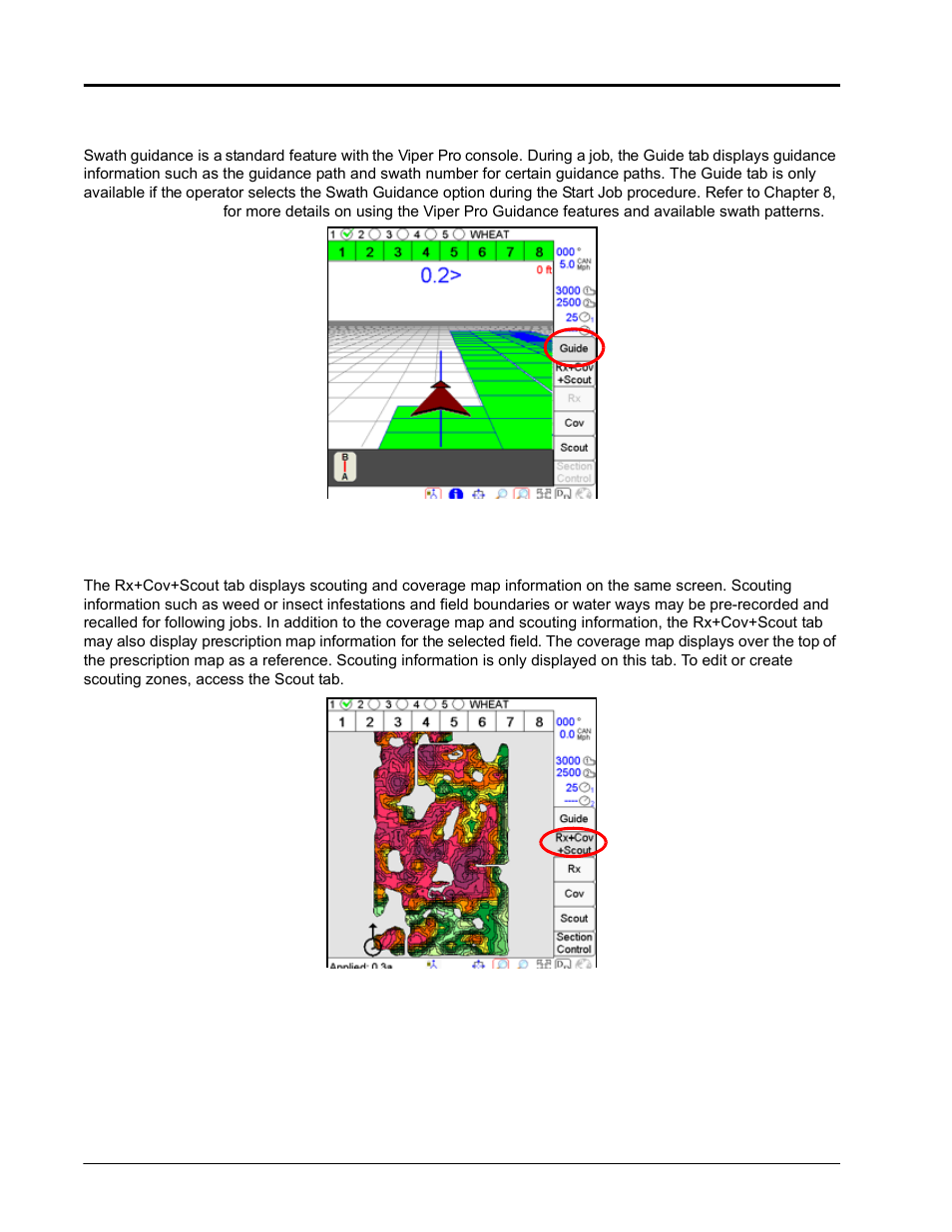 Guide tab, Rx+cov+scout tab, Guide tab rx+cov+scout tab | Seed Hawk Raven 2010 User Manual | Page 88 / 248