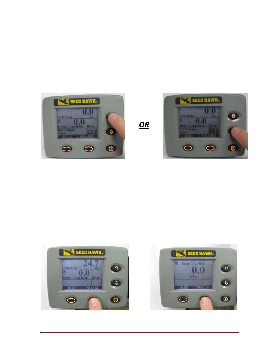 3 changing displayed functions, 4 changing display size | Seed Hawk GRANULAR AND LIQUID TANKS 2010 User Manual | Page 41 / 72