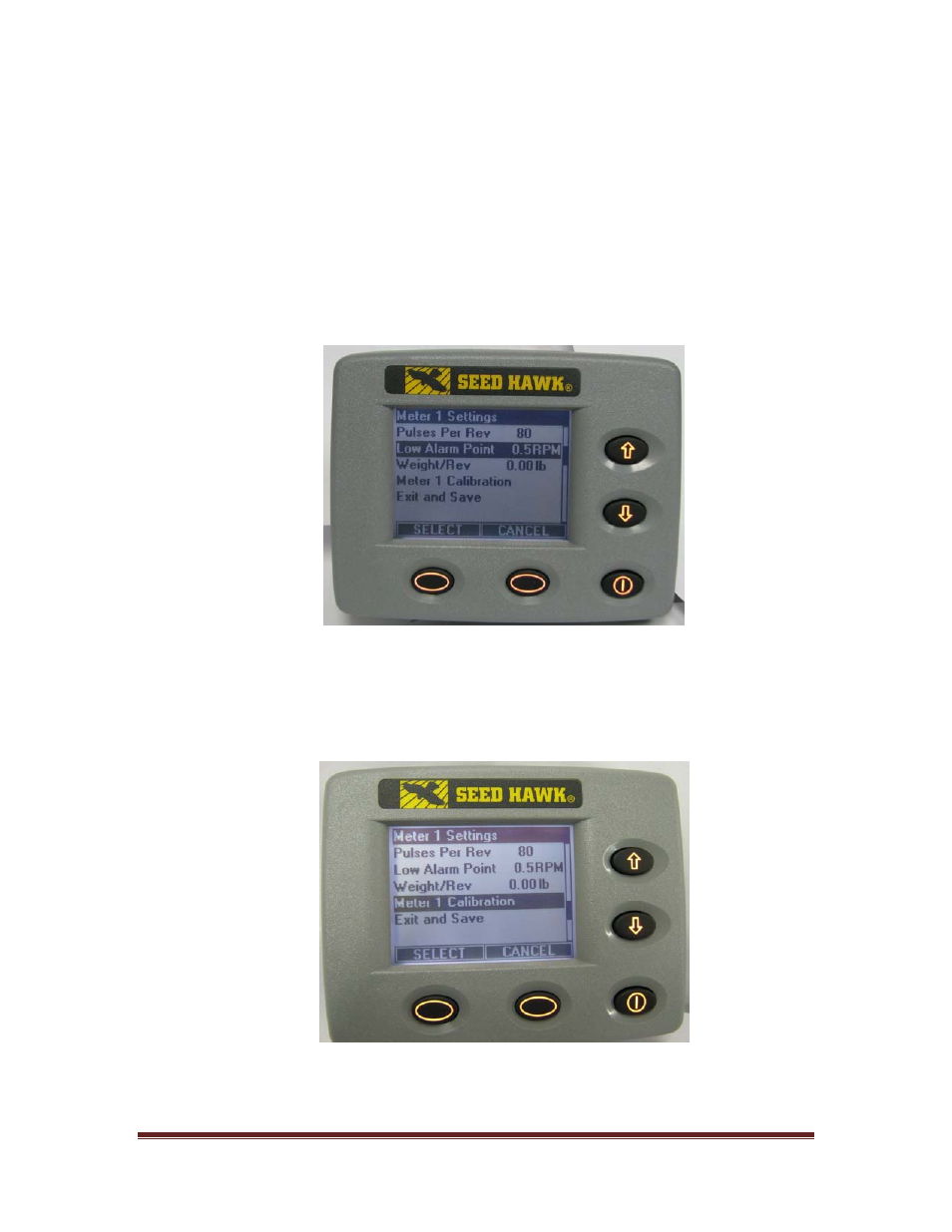 3 low alarm point, 4 weight / rev | Seed Hawk GRANULAR AND LIQUID TANKS 2009 User Manual | Page 55 / 72