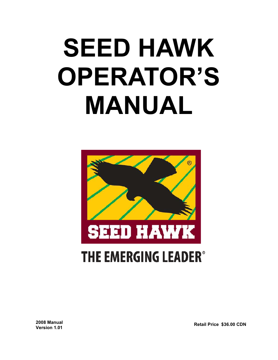 Seed Hawk TOOLBAR 2008 User Manual | 85 pages