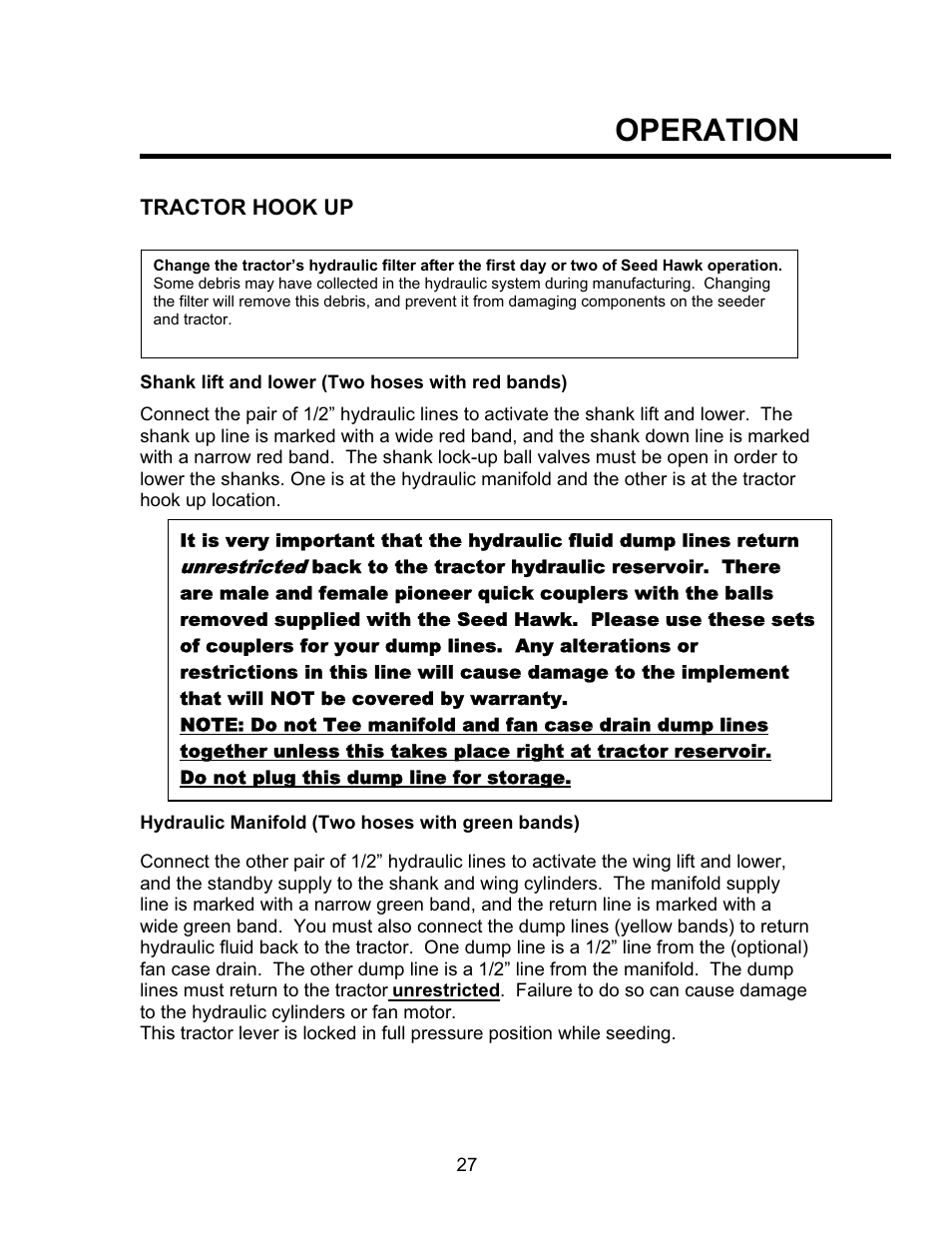 Operation | Seed Hawk TOOLBAR 2008 User Manual | Page 32 / 85