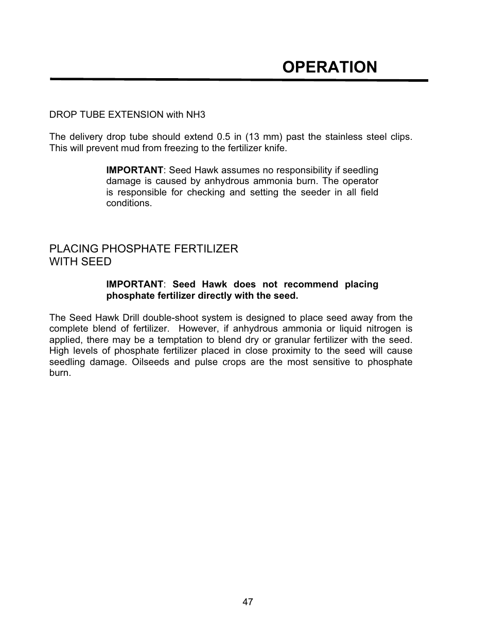 Operation | Seed Hawk TOOLBAR 2008 User Manual | Page 52 / 85