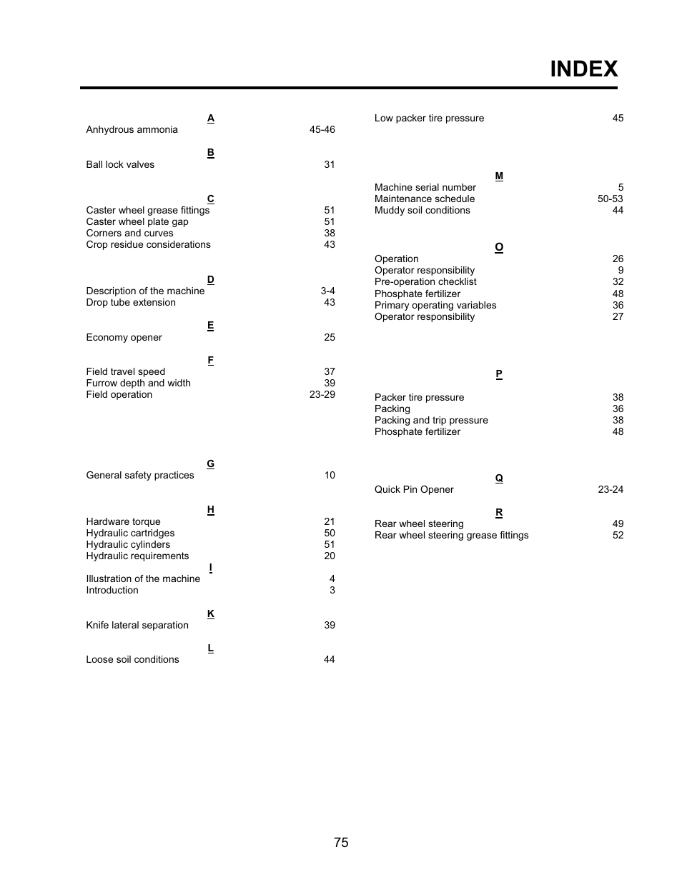 Index | Seed Hawk TOOLBAR 2008 User Manual | Page 80 / 85