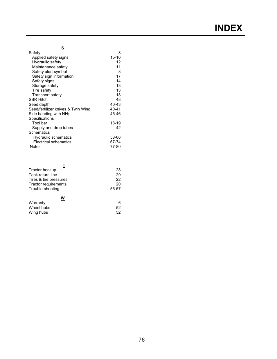 Index | Seed Hawk TOOLBAR 2008 User Manual | Page 81 / 85