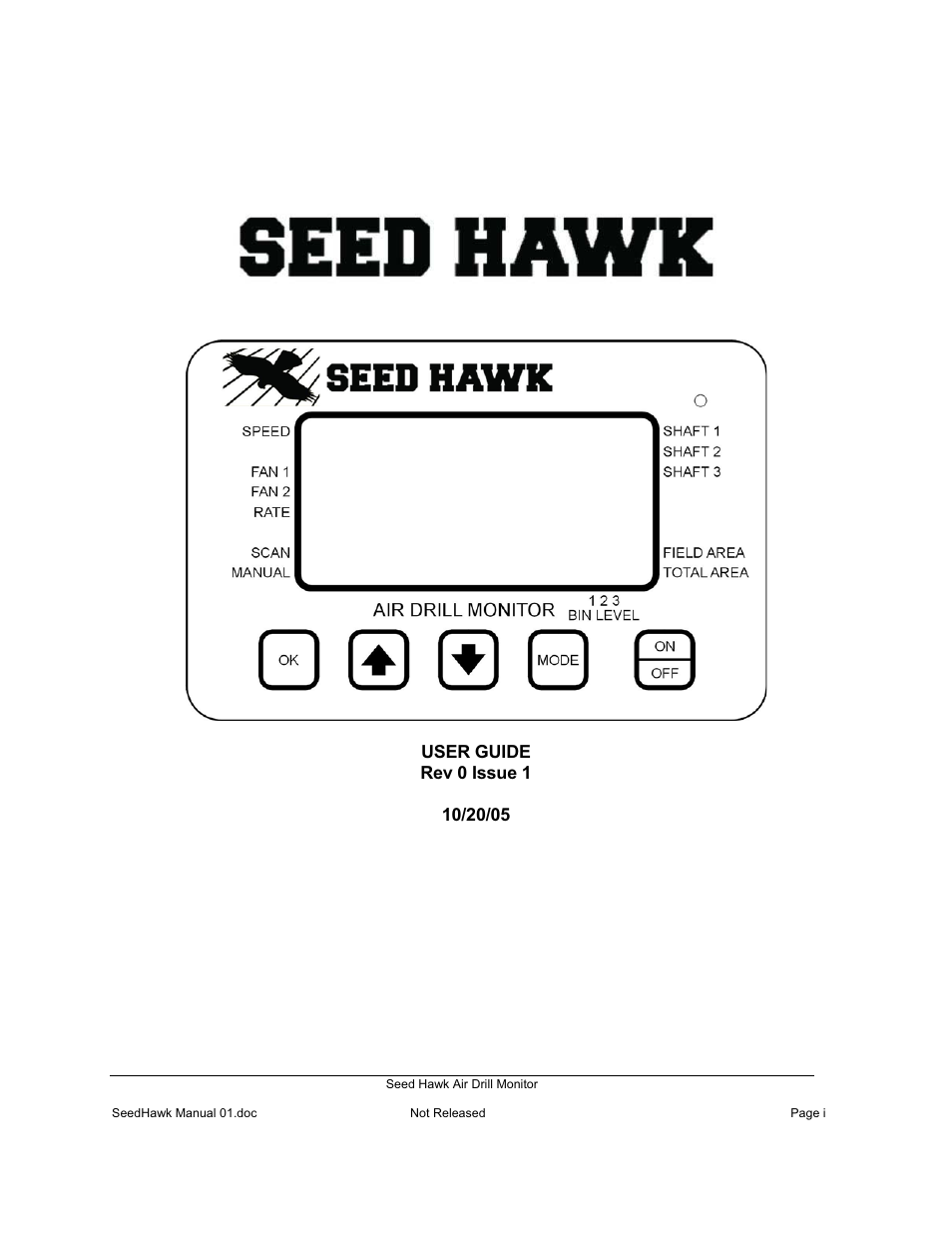 Seed Hawk Air Drill Monitor 2008 User Manual | 28 pages