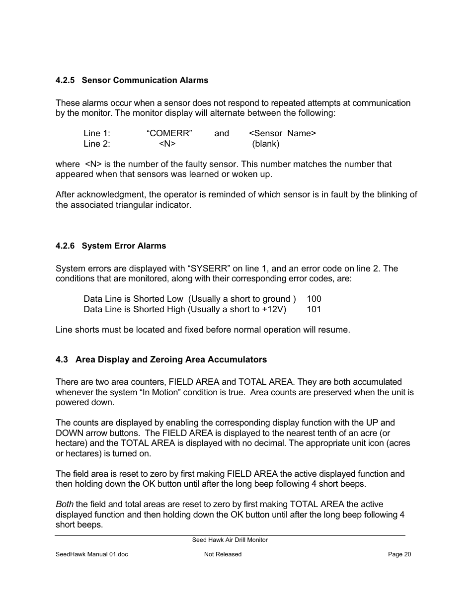 Seed Hawk Air Drill Monitor 2008 User Manual | Page 22 / 28