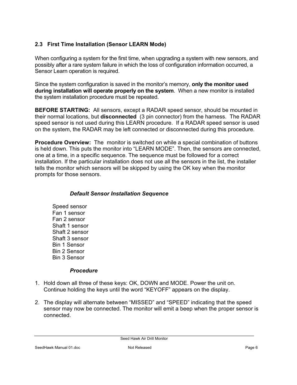 Seed Hawk Air Drill Monitor 2008 User Manual | Page 8 / 28