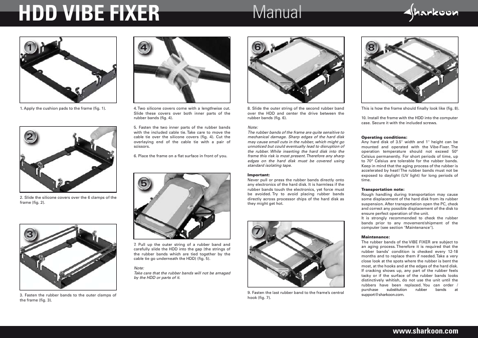 SHARKOON HDD VIBE FIXER User Manual | 1 page