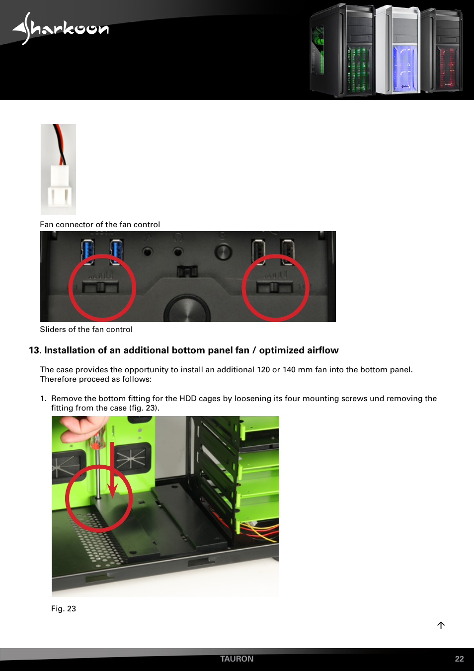 SHARKOON Tauron User Manual | Page 22 / 23