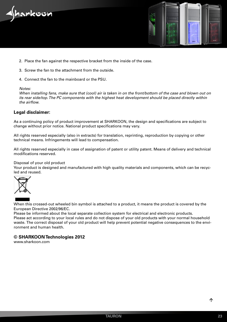 SHARKOON Tauron User Manual | Page 23 / 23