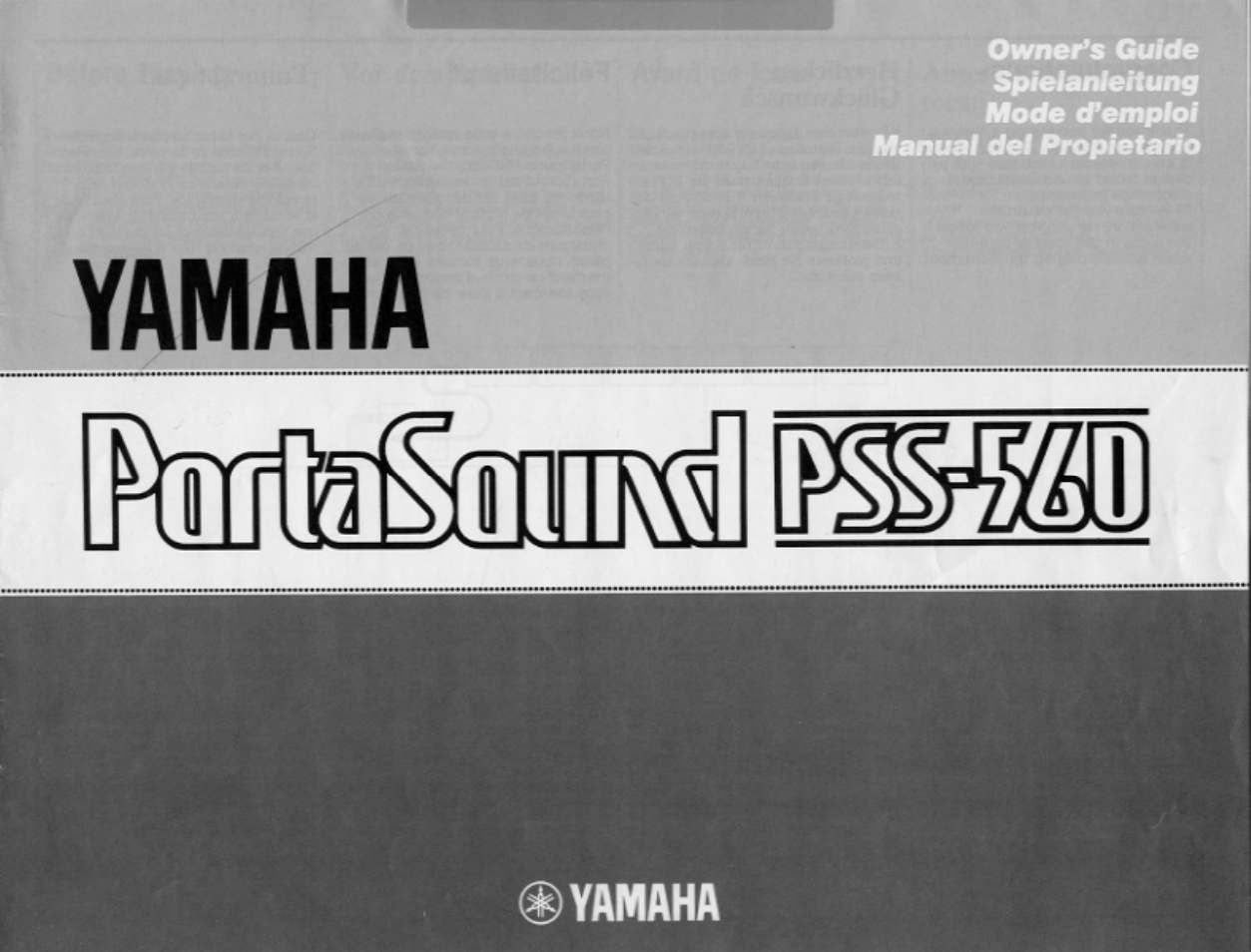 Yamaha PSS-560 User Manual | 23 pages