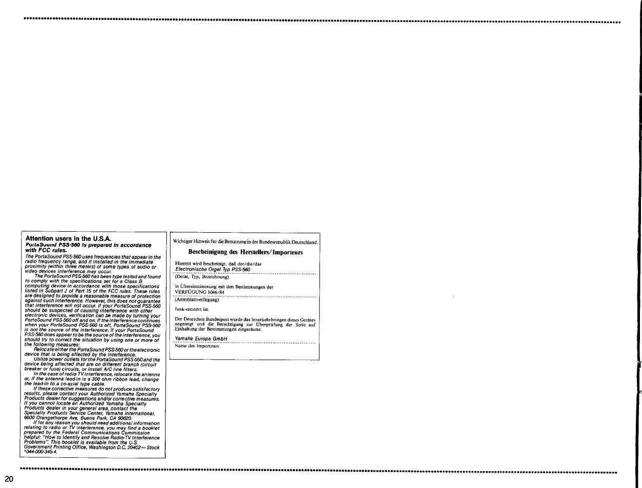 Yamaha PSS-560 User Manual | Page 22 / 23