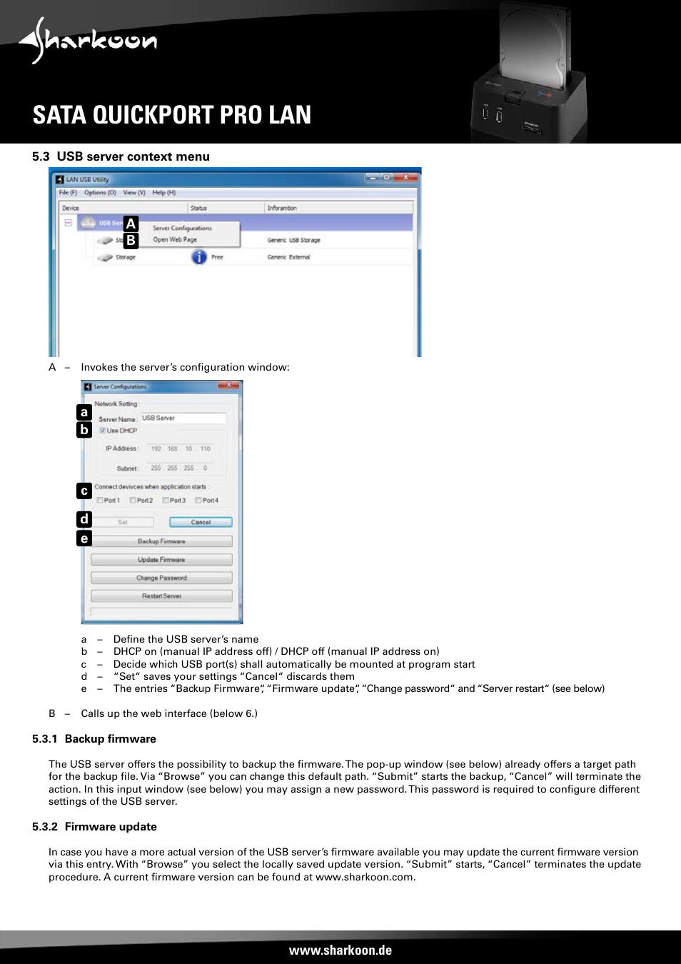 Sata quickport pro lan | SHARKOON SATA QP Pro LAN (Giga) User Manual | Page 10 / 22