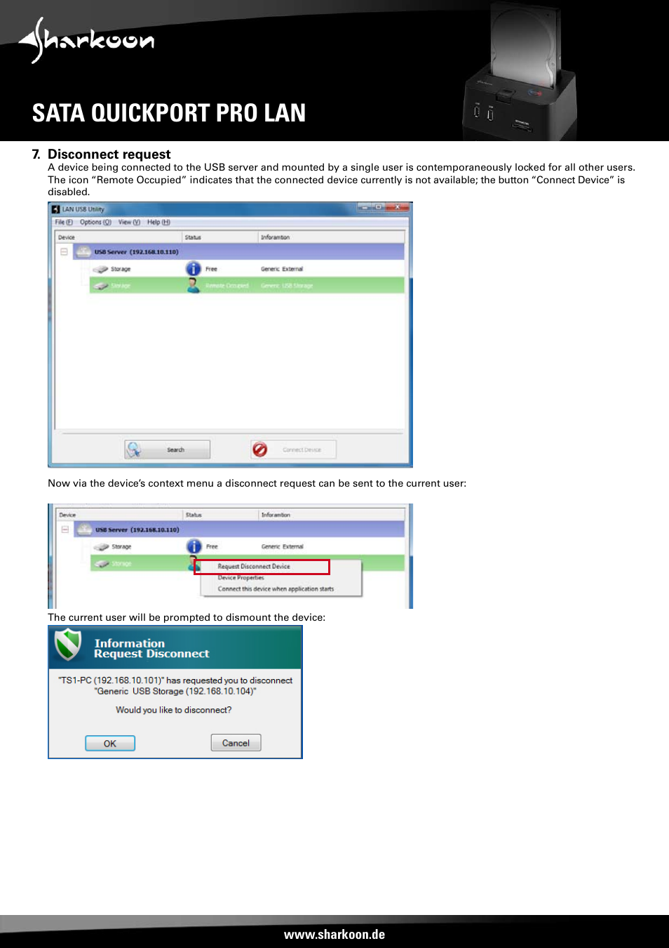 Sata quickport pro lan | SHARKOON SATA QP Pro LAN (Giga) User Manual | Page 15 / 22