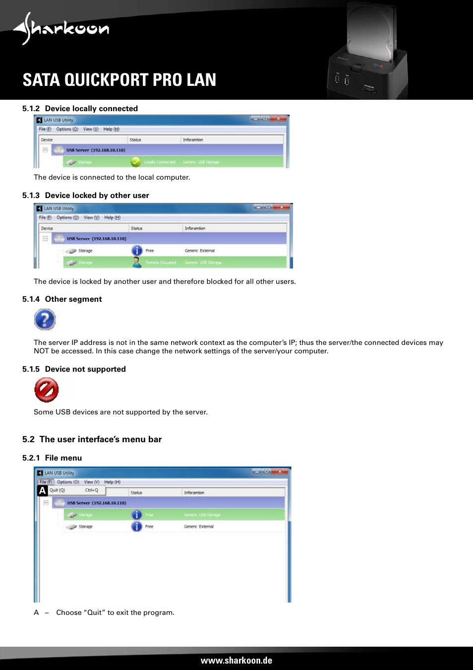 Sata quickport pro lan | SHARKOON SATA QP Pro LAN (Giga) User Manual | Page 7 / 22