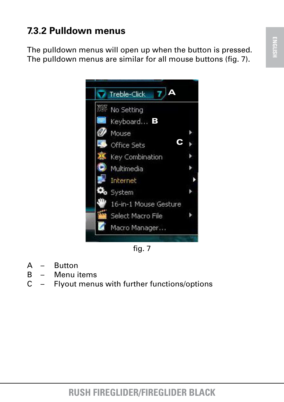 Rush fireglider/fireglider black, 2 pulldown menus | SHARKOON FireGlider User Manual | Page 12 / 30