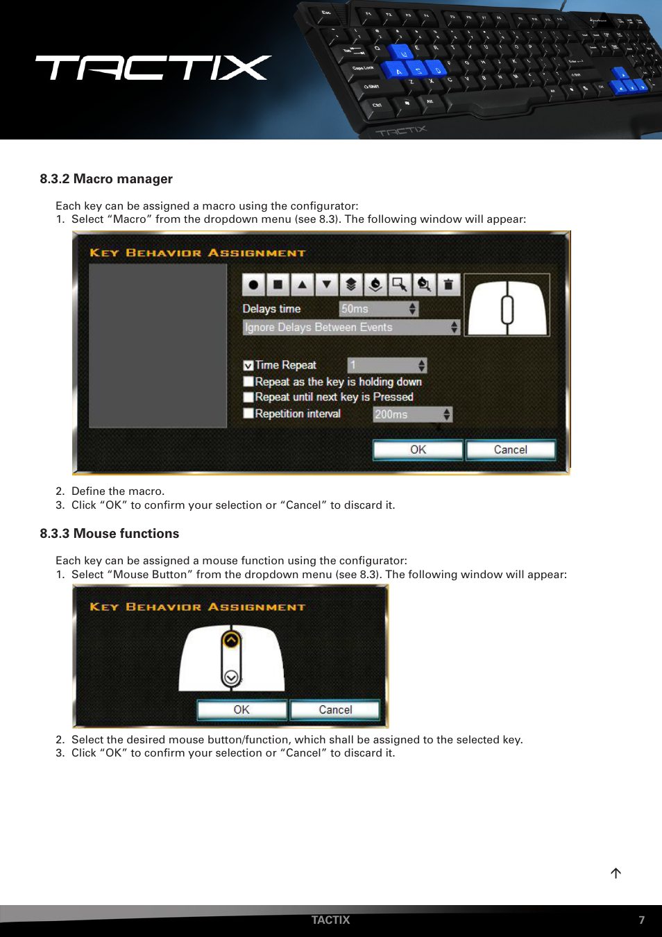 2 macro manager, 3 mouse functions | SHARKOON Tactix User Manual | Page 7 / 12