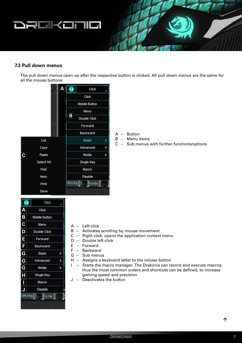 3 pull down menus | SHARKOON Drakonia User Manual | Page 7 / 11