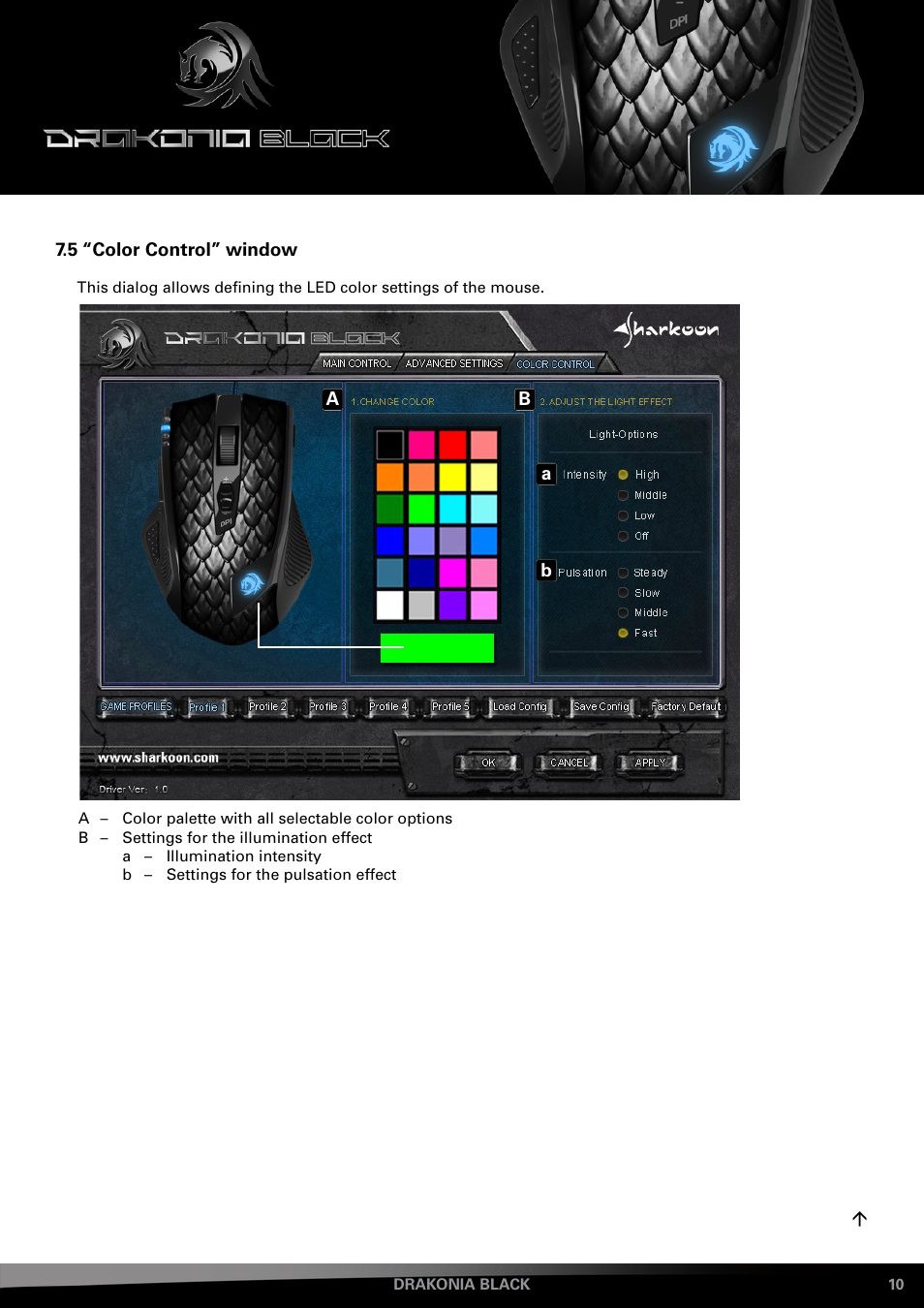 5 “color control” window | SHARKOON Drakonia Black User Manual | Page 10 / 11