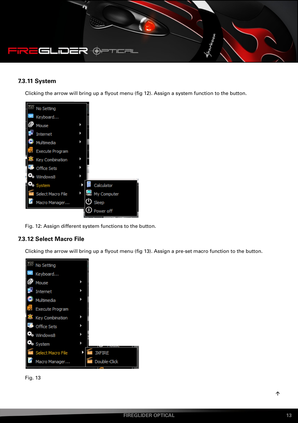 System, 12 select macro file | SHARKOON FireGlider Optical User Manual | Page 13 / 20