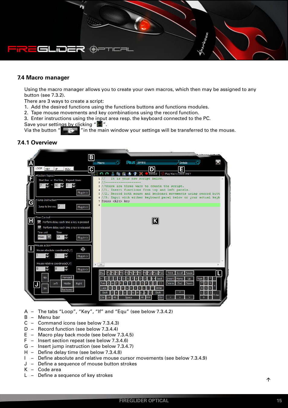 4 macro manager 7.4.1 overview | SHARKOON FireGlider Optical User Manual | Page 15 / 20