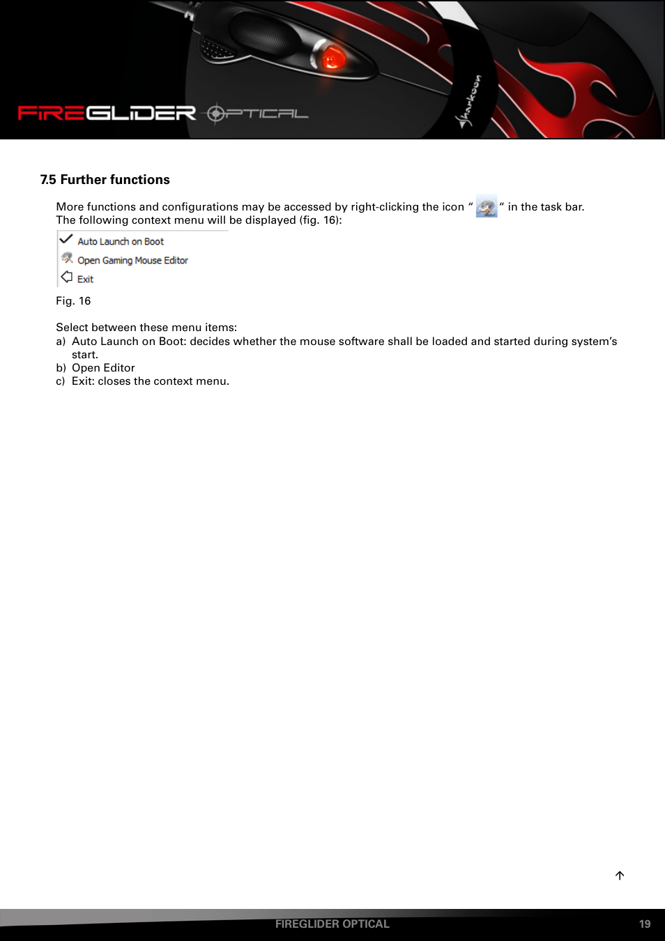 5 further functions | SHARKOON FireGlider Optical User Manual | Page 19 / 20