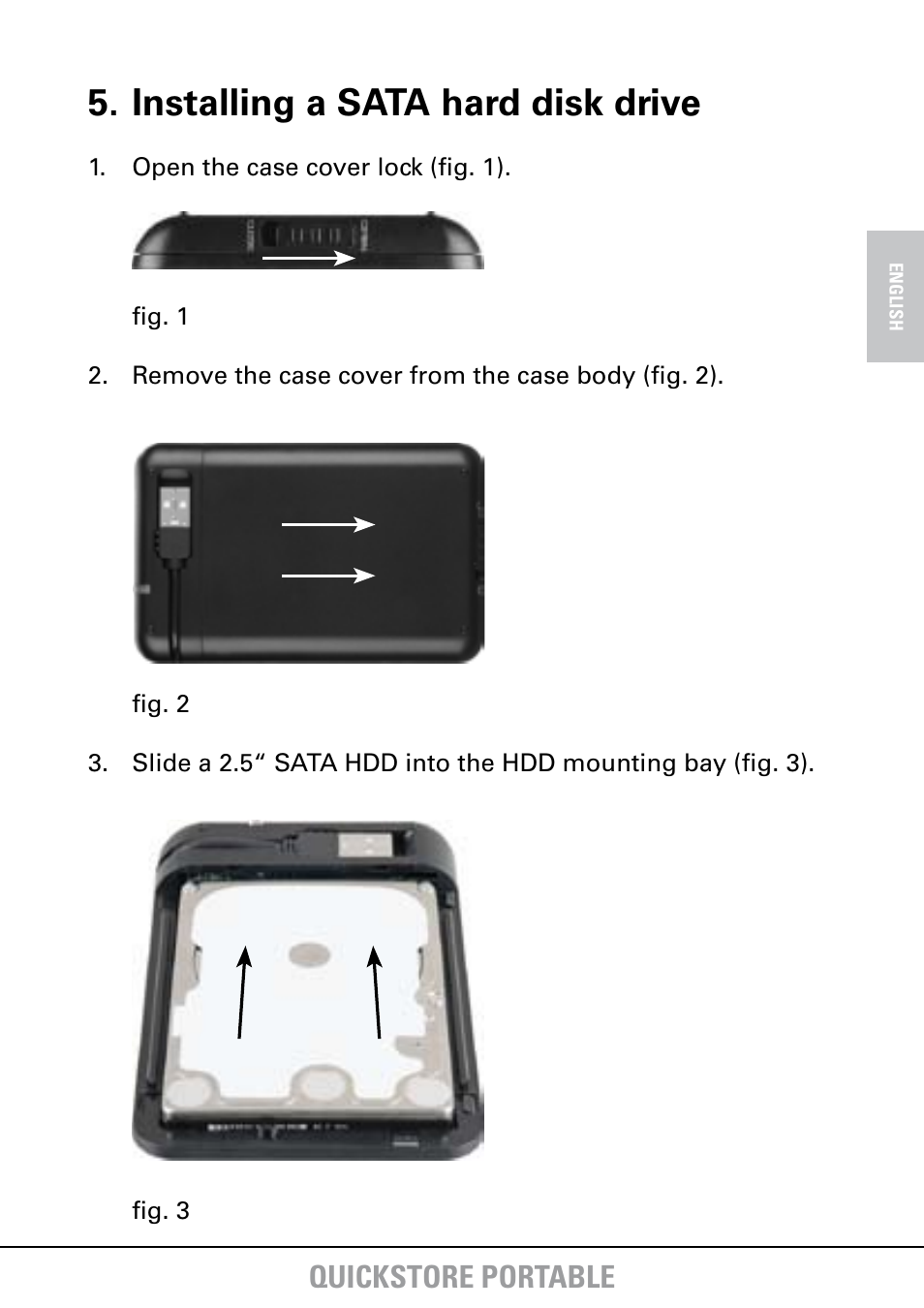 Installing a sata hard disk drive, Quickstore portable | SHARKOON QuickStore Portable User Manual | Page 6 / 18