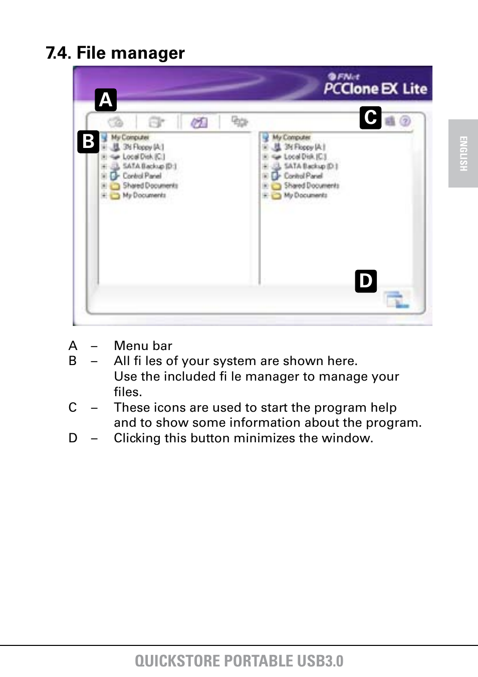 Da b c, File manager, Quickstore portable usb3.0 | SHARKOON QuickStore Portable USB3.0 User Manual | Page 15 / 18