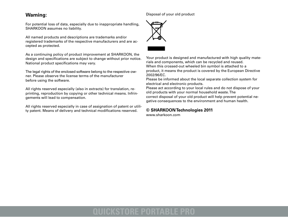 Quickstore portable pro | SHARKOON QuickStore Portable Pro User Manual | Page 6 / 6