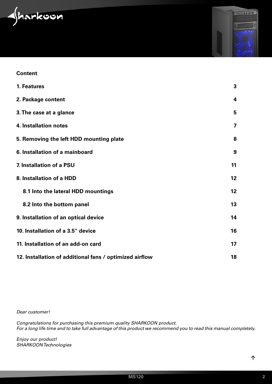 SHARKOON MS120 User Manual | Page 2 / 19