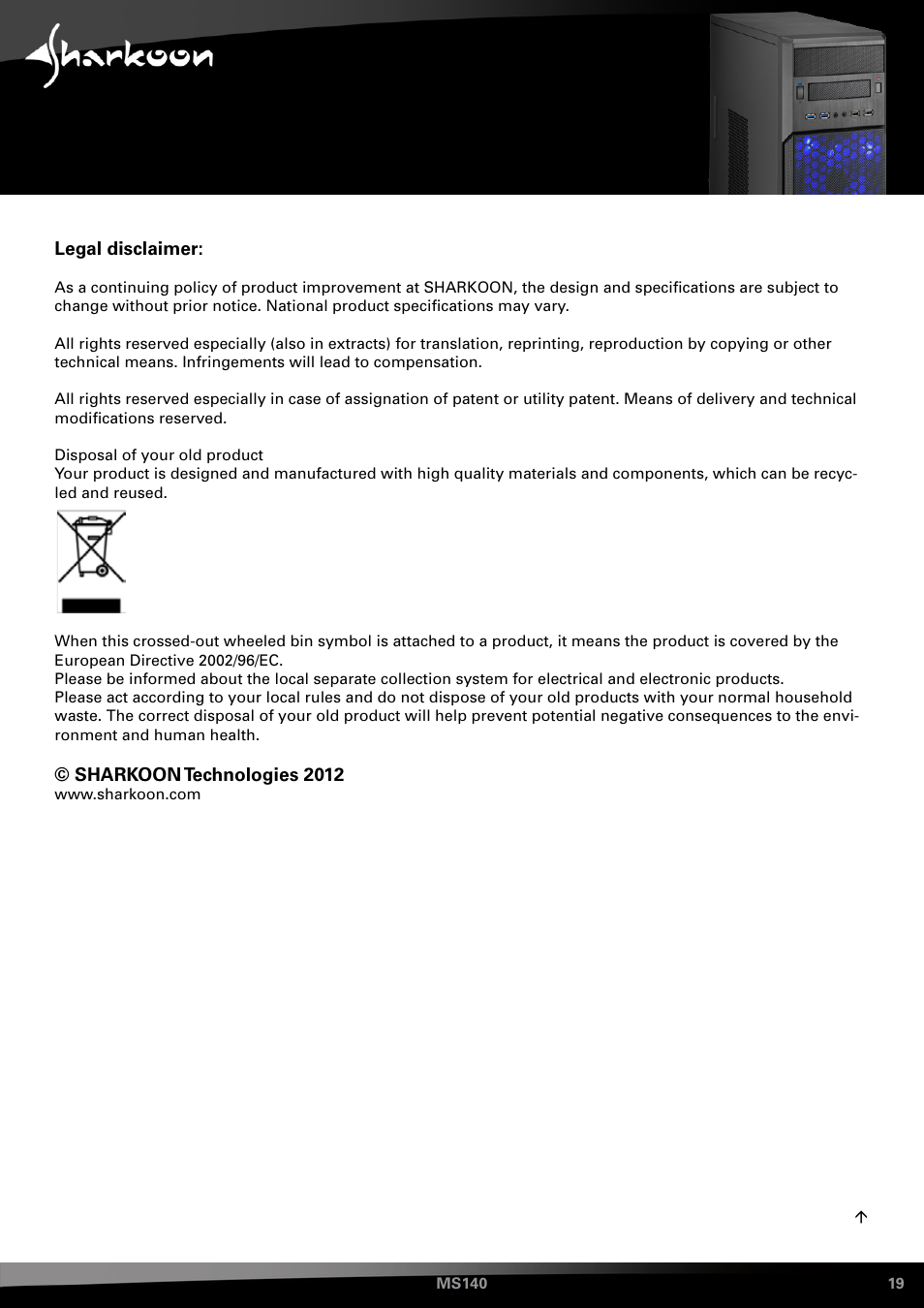 SHARKOON MS140 User Manual | Page 19 / 19