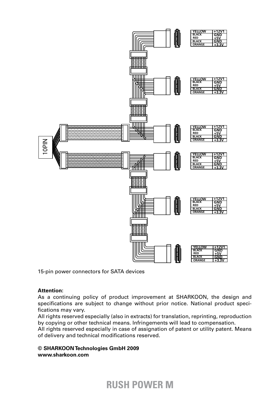 Rush power m, 10pin | SHARKOON Rush Power M User Manual | Page 14 / 14