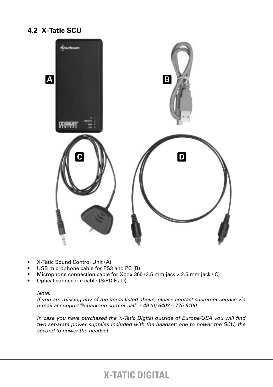 X-tatic digital, Bc d a | SHARKOON X-Tatic Digital User Manual | Page 5 / 15
