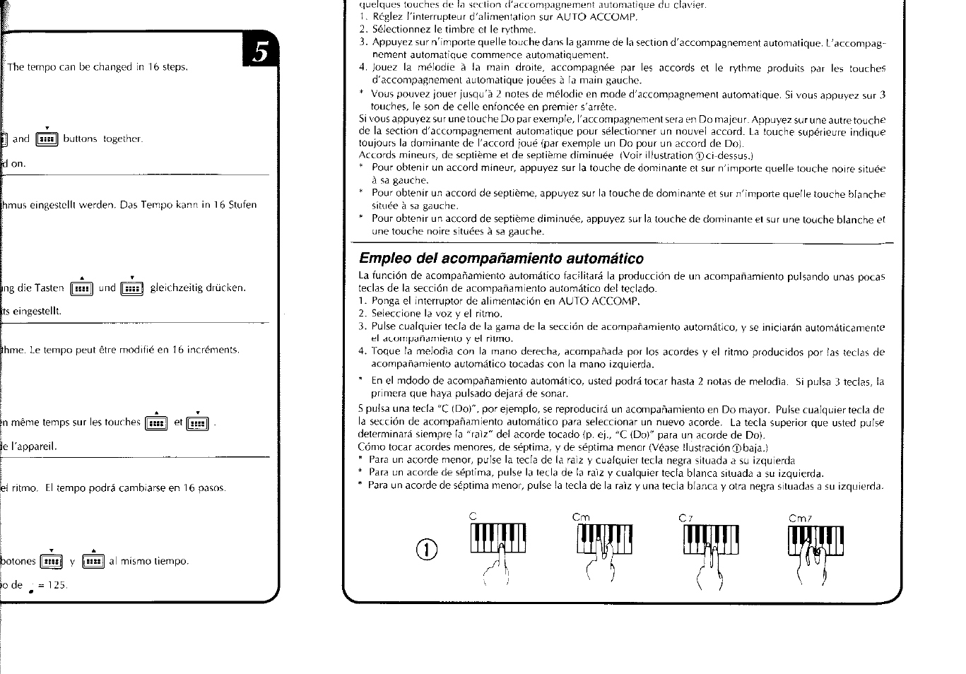 Empleo del acompañamiento automático | Yamaha PSS-80 User Manual | Page 8 / 16
