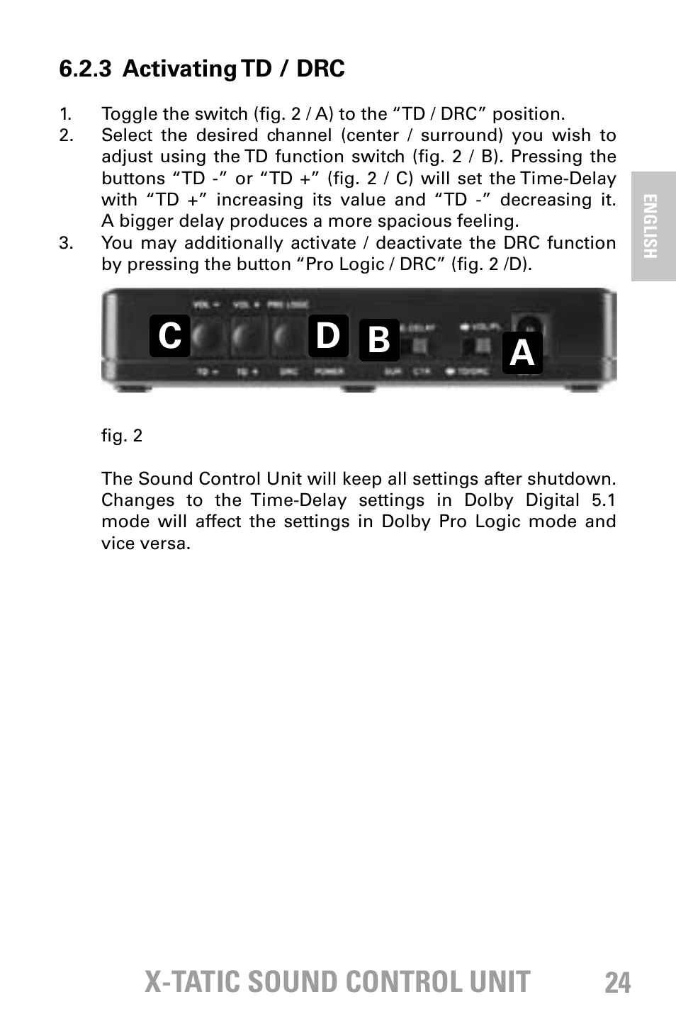 Ab c d, X-tatic sound control unit | SHARKOON X-Tatic Sound Control Unit User Manual | Page 9 / 13