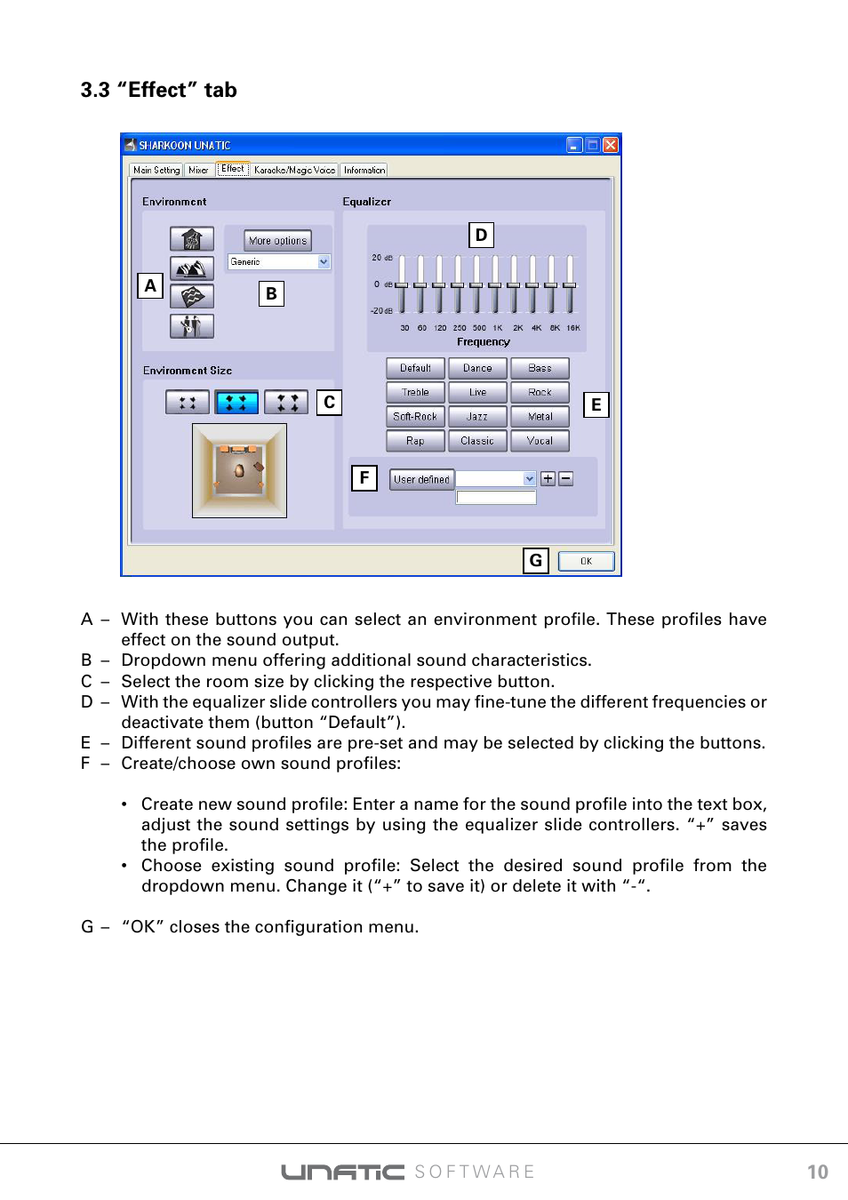 3 “effect” tab | SHARKOON Unatic User Manual | Page 10 / 18