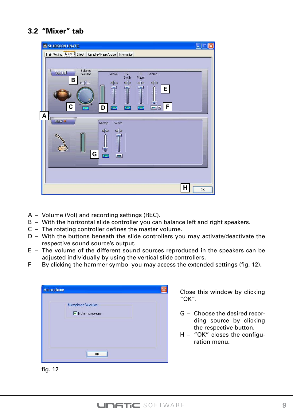 2 “mixer” tab | SHARKOON Unatic User Manual | Page 9 / 18