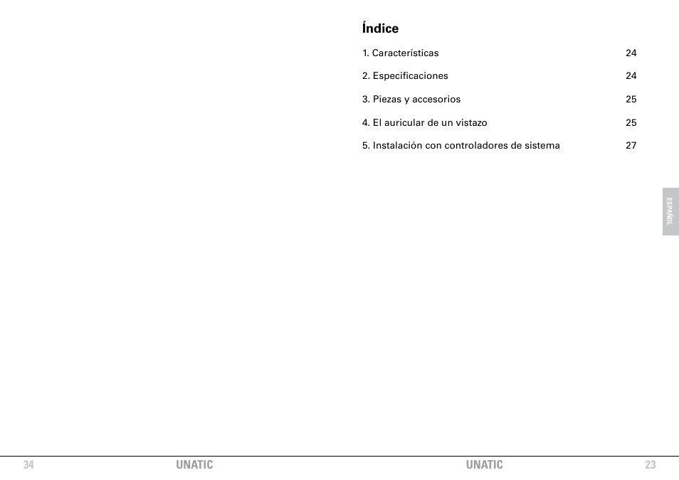 Índice | SHARKOON Unatic User Manual | Page 23 / 28