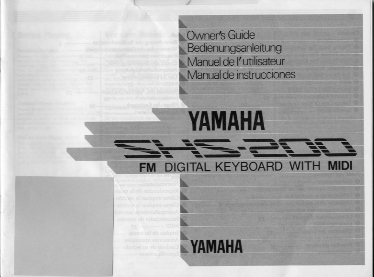 Yamaha SHS-200 User Manual | 40 pages