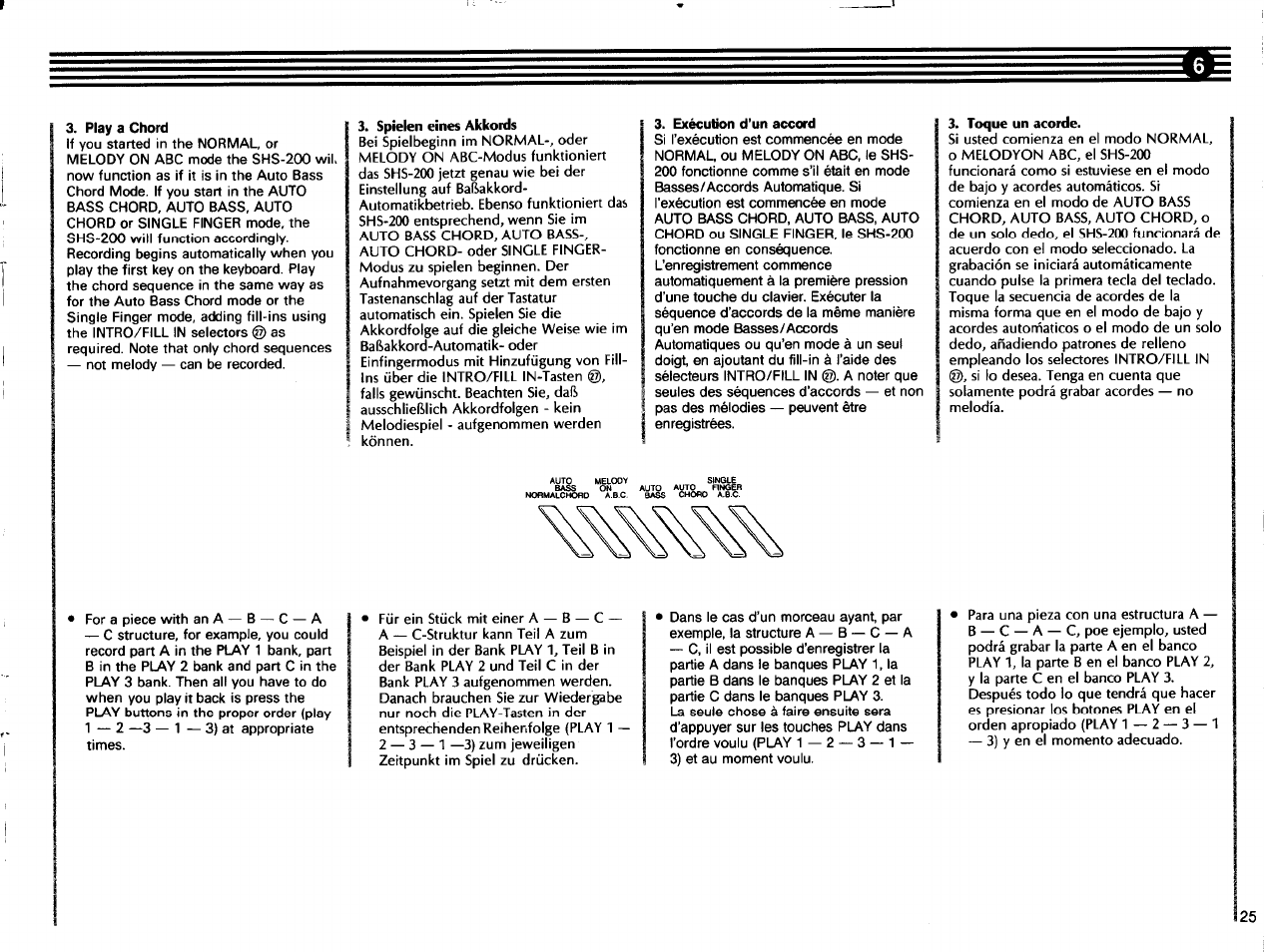 Play a chord, Exécution d’un accord | Yamaha SHS-200 User Manual | Page 27 / 40