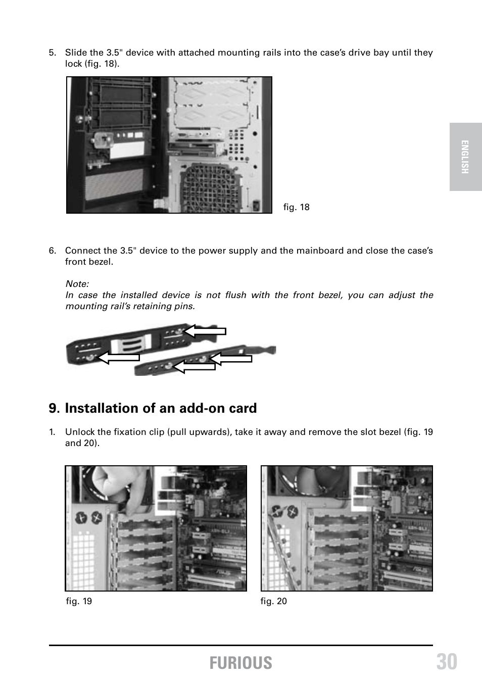 Furious, Installation of an add-on card | SHARKOON Furious User Manual | Page 13 / 15